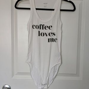 Coffee Graphic White Bodysuit